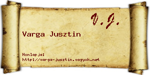 Varga Jusztin névjegykártya